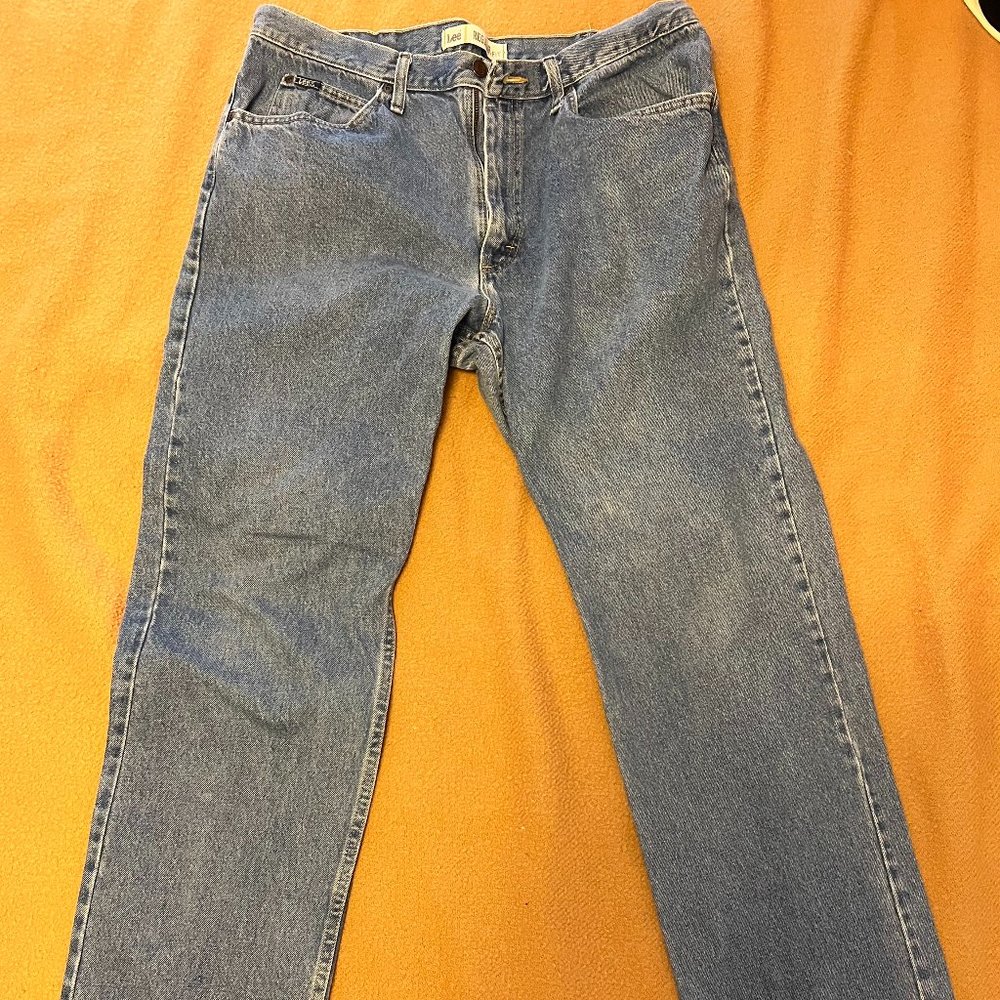 Mens Lee Regular Jeans 38 x 34